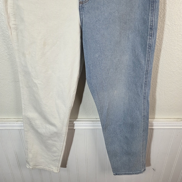Hollister Ultra High Rise Mom Jeans Women’s 11R W30 Colorblock Blue White Denim - Picture 9 of 14